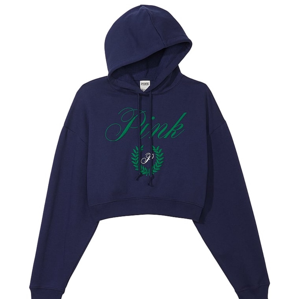 NWT PINK Everyday Fleece Crop Hoodie Sweatshirt size XL - Picture 3 of 12